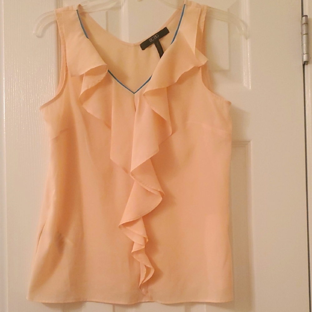 BCBG Peach Ruffle Top